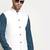 Cotton denim blue kurta and pyjama with white nehru jacket