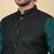 Men silk blend green kurta and churidar with embroidered nehru jacket
