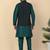 Men silk blend green kurta and churidar with embroidered nehru jacket