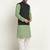 Cotton green kurta and pyjama with twill green nehru jacket