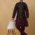 Men's purple kurta and churidar with sequenced cotton silk nehru jacket