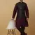 Men's purple kurta and churidar with sequenced cotton silk nehru jacket