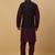 Men's purple kurta and churidar with sequenced cotton silk nehru jacket