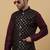 Men's purple kurta and churidar with sequenced cotton silk nehru jacket