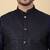 Men silk blend navy blue kurta and churidar with embroidered nehru jacket
