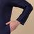 Men silk blend navy blue kurta and churidar with embroidered nehru jacket