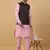 Men's pink kurta and churidar with sequenced cotton silk nehru jacket