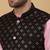 Men's pink kurta and churidar with sequenced cotton silk nehru jacket