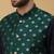 Men's navy blue kurta and churidar with jacquard ethnic nehru jacket