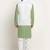 Cotton green kurta and pyjama with twill white nehru jacket