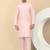 Men silk blend peach kurta and churidar with embroidered nehru jacket