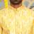 Silk blend solid yellow kurta and churidar with tie-dye yellow nehru jacket