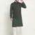 Cotton olive green kurta pyjama with nehru jacket