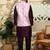 Silk blend solid purple kurta and churidar with tie-dye wine nehru jacket