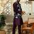 Silk blend solid Wine kurta and churidar with floral wine nehru jacket