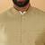 Silk blend cream kurta and churidar with jacquard geometric beige nehru jacket