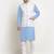 Cotton sky blue kurta and pyjama with twill white nehru jacket