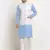 Cotton sky blue kurta and pyjama with twill white nehru jacket