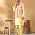 Silk blend lime yellow kurta and churidar with tie-dye orange nehru jacket