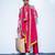 Pink printed chanderi kurta pajama with scarf