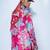 Pink printed chanderi kurta pajama with scarf