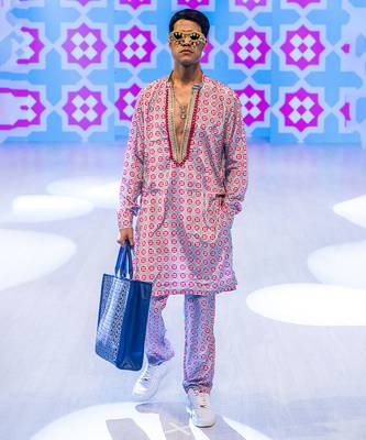 Multicolor printed crepe kurta pajama 1