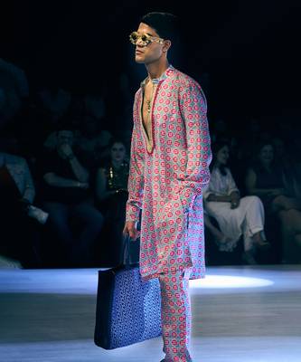Multicolor printed crepe kurta pajama 2