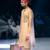Yellow printed crepe kurta pajama