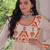 Off white kora cotton multi thread embroidered & gota patti work traditional gown