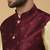 Men's beige kurta and churidar with jacquard floral nehru jacket