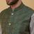 Men's grey kurta and churidar with jacquard ethnic motifs printed nehru jacket