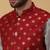 Men's grey kurta and churidar with jacquard ethnic nehru jacket