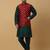 Men's green kurta and churidar with jacquard ethnic nehru jacket