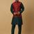 Men's green kurta and churidar with jacquard ethnic nehru jacket