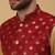 Men's gold kurta and churidar with jacquard ethnic nehru jacket