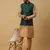 Men's gold kurta and churidar with jacquard ethnic nehru jacket