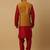Men's maroon kurta and churidar with jacquard ethnic nehru jacket