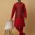 Men's maroon kurta and churidar with jacquard ethnic nehru jacket
