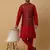 Men's maroon kurta and churidar with jacquard ethnic nehru jacket
