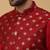 Men's maroon kurta and churidar with jacquard ethnic nehru jacket