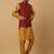 Men's mustard kurta and churidar with jacquard ethnic nehru jacket