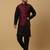 Men's black kurta and churidar with jacquard floral nehru jacket