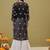 Hand embroidered black and white georgette lucknowi chikankari indian straight kurta with palazzo