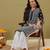 Hand embroidered black and white georgette lucknowi chikankari indian straight kurta with palazzo