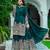 Emerald Glamour: Green Pure Chinnon Silk Top-Sharara Set with Intricate Embroidery and Sequence Work