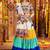 multicolor Viscose Cotton Thread Embroidered Mirror Work Navratri fully stitched lehenga choli