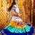 multicolor Viscose Cotton Thread Embroidered Mirror Work Navratri fully stitched lehenga choli
