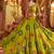 parrot green Viscose Cotton Thread Embroidered Mirror Work Navratri fully stitched lehenga choli
