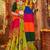 parrot green Viscose Cotton Thread Embroidered Mirror Work Navratri fully stitched lehenga choli
