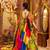 parrot green Viscose Cotton Thread Embroidered Mirror Work Navratri fully stitched lehenga choli
